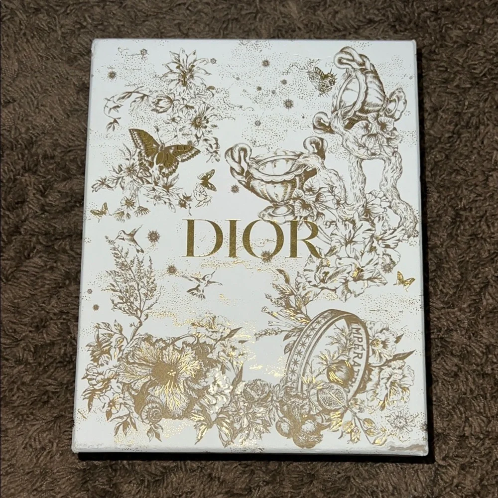 Dior Beautiful Collectors White Box & Gold Floral Butterfly Accents Shoe Box
